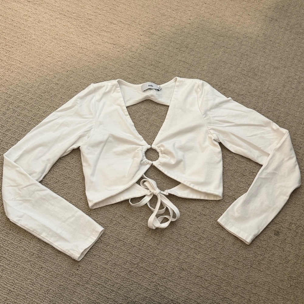 Adika Open Back White Crop Top